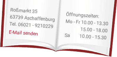 Bücherzimmer Aschaffenburg Kontakt und Öffnungszeiten / E-Mail senden Bücherzimmer Aschaffenburg Kontakt und Öffnungszeiten