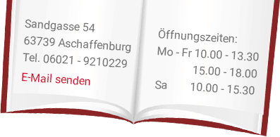 Bücherzimmer Aschaffenburg Kontakt und Öffnungszeiten / E-Mail senden Bücherzimmer Aschaffenburg Kontakt und Öffnungszeiten